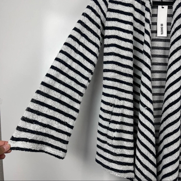 NEW BB Dakota Just Your Stripe French Terry Knit Open Front Cardigan Size Small - Picture 6 of 11
